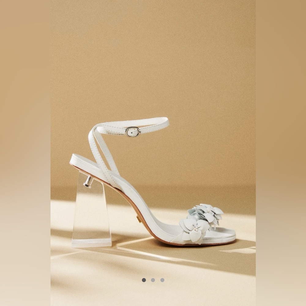 Vicenza Floral Lucite Block Heels
